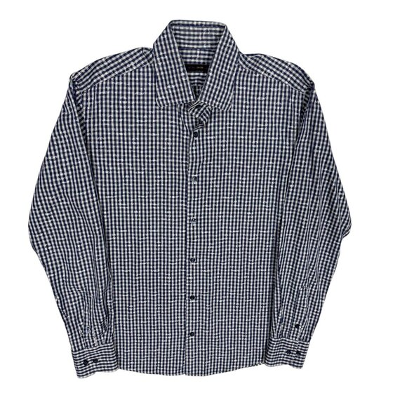 ETRO Milano Dress Shirt Check / Paisley Made in Italy Cotton 15 1/2 Medium - Picture 1 of 8